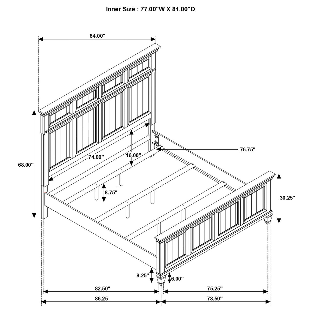 Avenue 5-piece Eastern King Panel Bedroom Set Grey