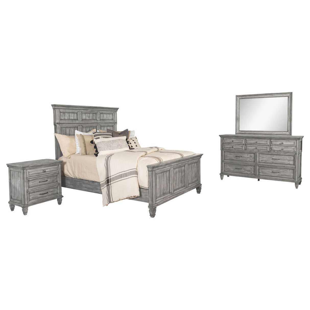 Avenue 4-piece California King Panel Bedroom Set Grey