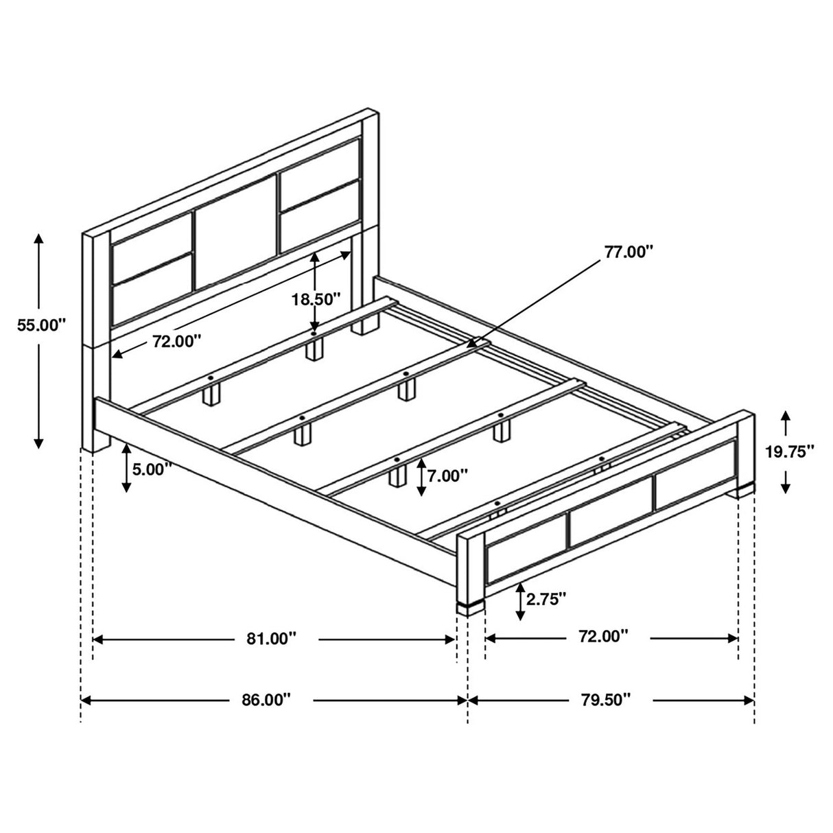 Lorenzo Bedroom Set Dark Grey