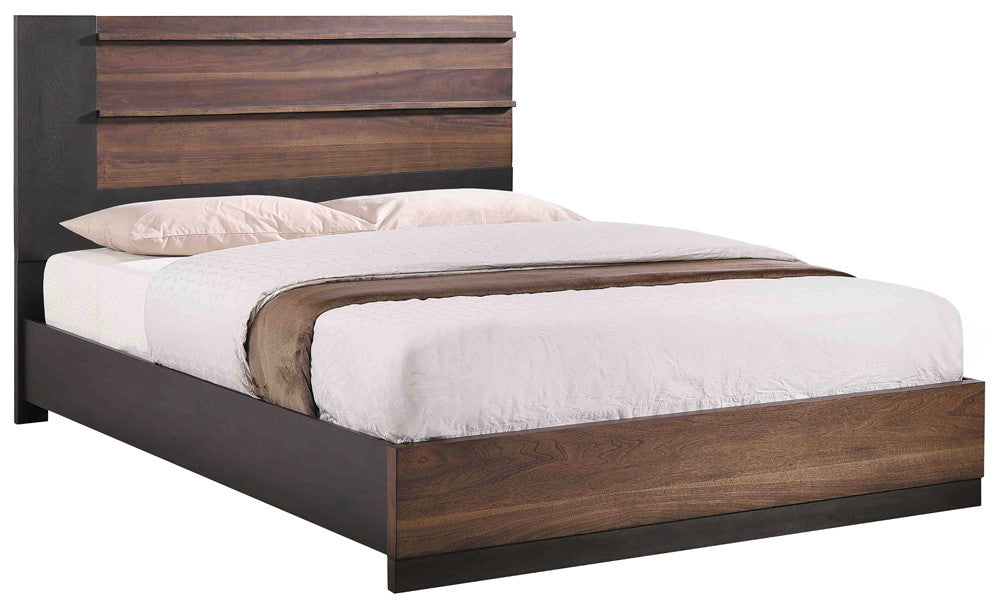 Azalia 4-piece Eastern King Rectangular Bedroom Set Black and Walnut