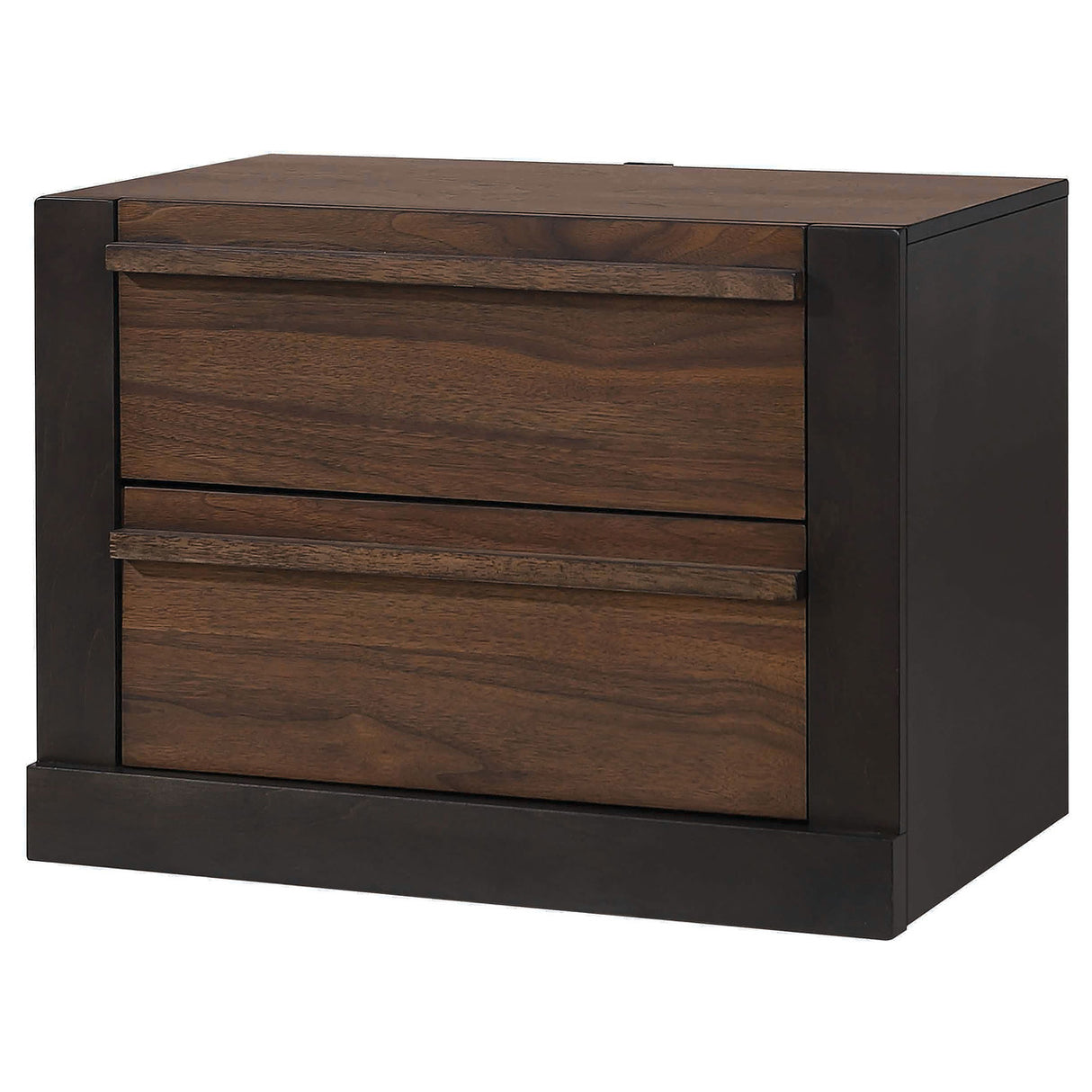 Azalia 2-drawer Nightstand Black and Walnut