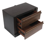 Azalia 2-drawer Nightstand Black and Walnut