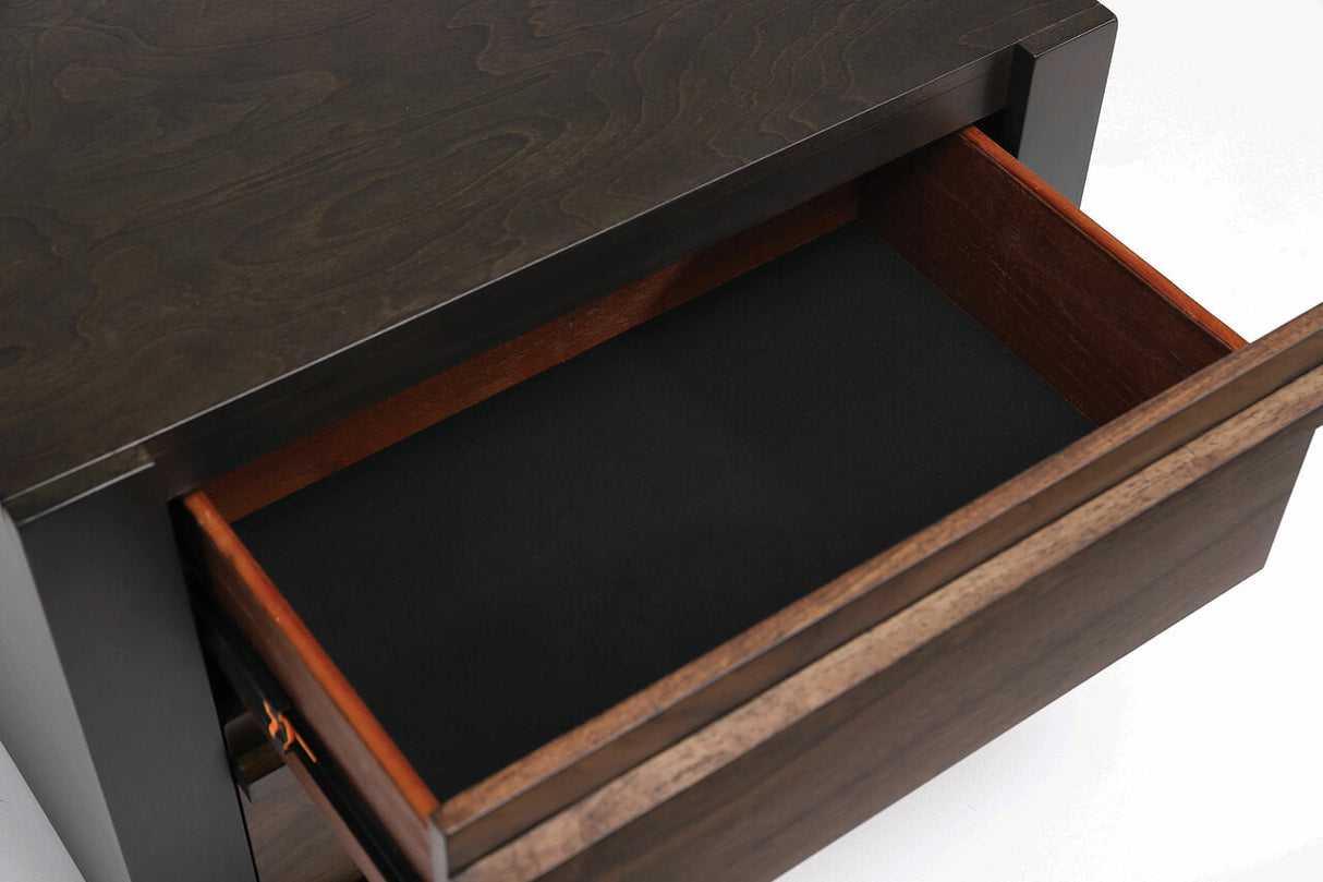 Azalia 2-drawer Nightstand Black and Walnut