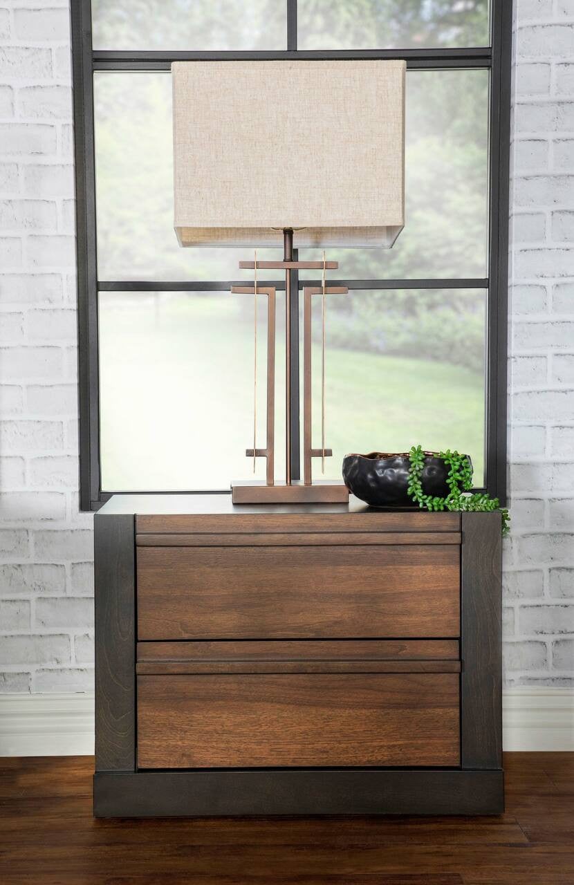 Azalia 2-drawer Nightstand Black and Walnut