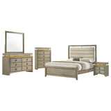 Giselle 5-piece Eastern King Panel Bedroom Set Rustic Beige