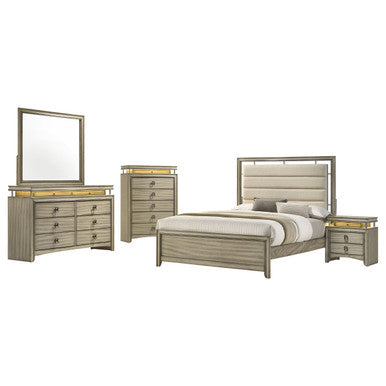 Giselle 5-piece California King Panel Bedroom Set Rustic Beige