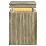 Giselle 3-drawer Nightstand Bedside Table with LED Rustic Beige