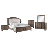 Emmett 5-piece California King Bedroom Set Walnut and Beige