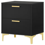 Kendall 2-drawer Nightstand Black and Gold