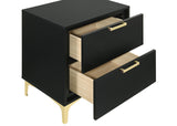 Kendall 2-drawer Nightstand Black and Gold