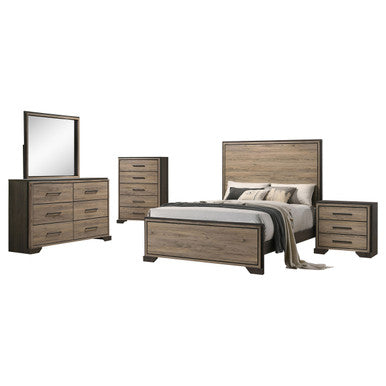 Baker 5-piece Eastern King Bedroom Set Brown and Light Taupe