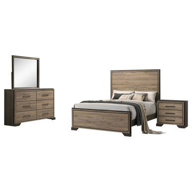 Baker 4-piece California King Bedroom Set Brown and Light Taupe