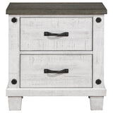 Lilith 2-drawer Nightstand Distressed Grey and White