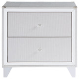 Larue 2-drawer Nightstand with USB Port Silver