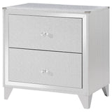 Larue 2-drawer Nightstand with USB Port Silver