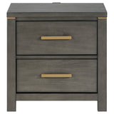 Kieran 2-drawer Nightstand Bedside Table Grey