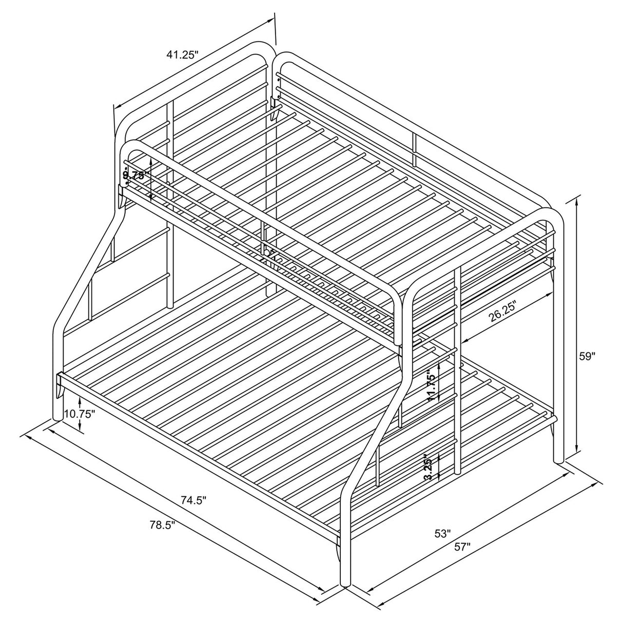 Morgan Twin Over Full Bunk Bed Blue