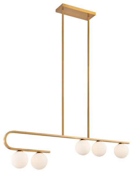 Anecdoche Rectangular, Chandelier, Dimmable, LED Integrated, Gold & White