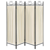 Dove 4-panel Folding Screen Beige and Black