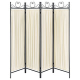 Dove 4-panel Folding Screen Beige and Black