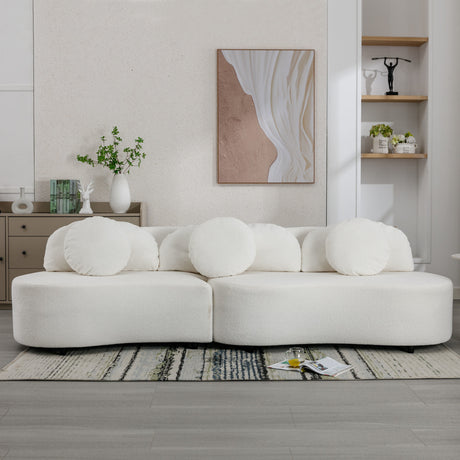 103.9" Modern Living Room Sofa Lamb Velvet Upholstered Couch Furniture for Home or Office,