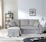 Tufeted Cushion Sofa Bed with 2 Pillows