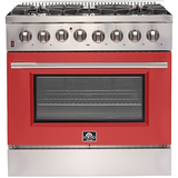 Forno 36" Galiano Gas Range with 240v Electric Oven - 6 Burners and Convection Oven - FFSGS6156-36