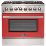 Forno 36" Galiano Gas Range with 240v Electric Oven - 6 Burners and Convection Oven - FFSGS6156-36