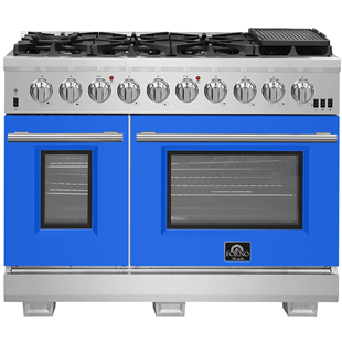 Forno 48" Capriasca Gas Range with 8 Burners, Griddle and 160,000 BTUs - FFSGS6260-48