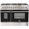 Forno 48" Galiano Dual Fuel Range - Gas Cooktop with 240v Electric Oven - 8 Burners, Griddle, and Double Oven  - FFSGS6156-48