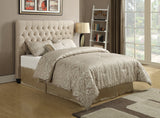 Chloe Transitional Oatmeal Upholstered Eastern King Headboard