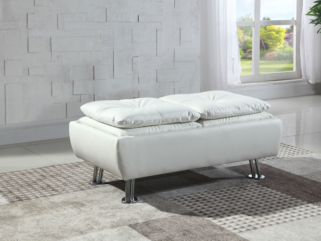 Dilleston Storage Ottoman with Removable Trays White