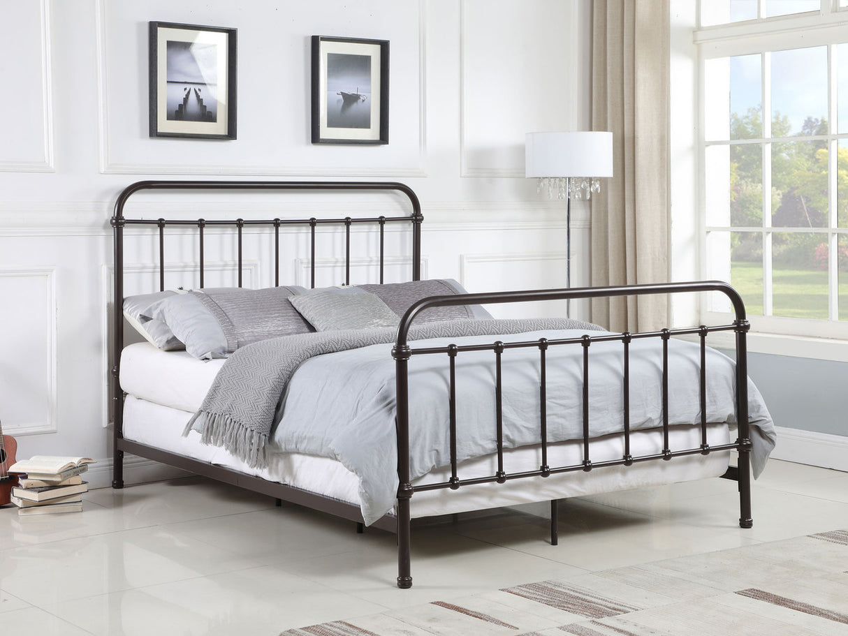 Livingston Eastern King Panel Metal Bed Dark Bronze