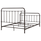 Livingston Eastern King Panel Metal Bed Dark Bronze