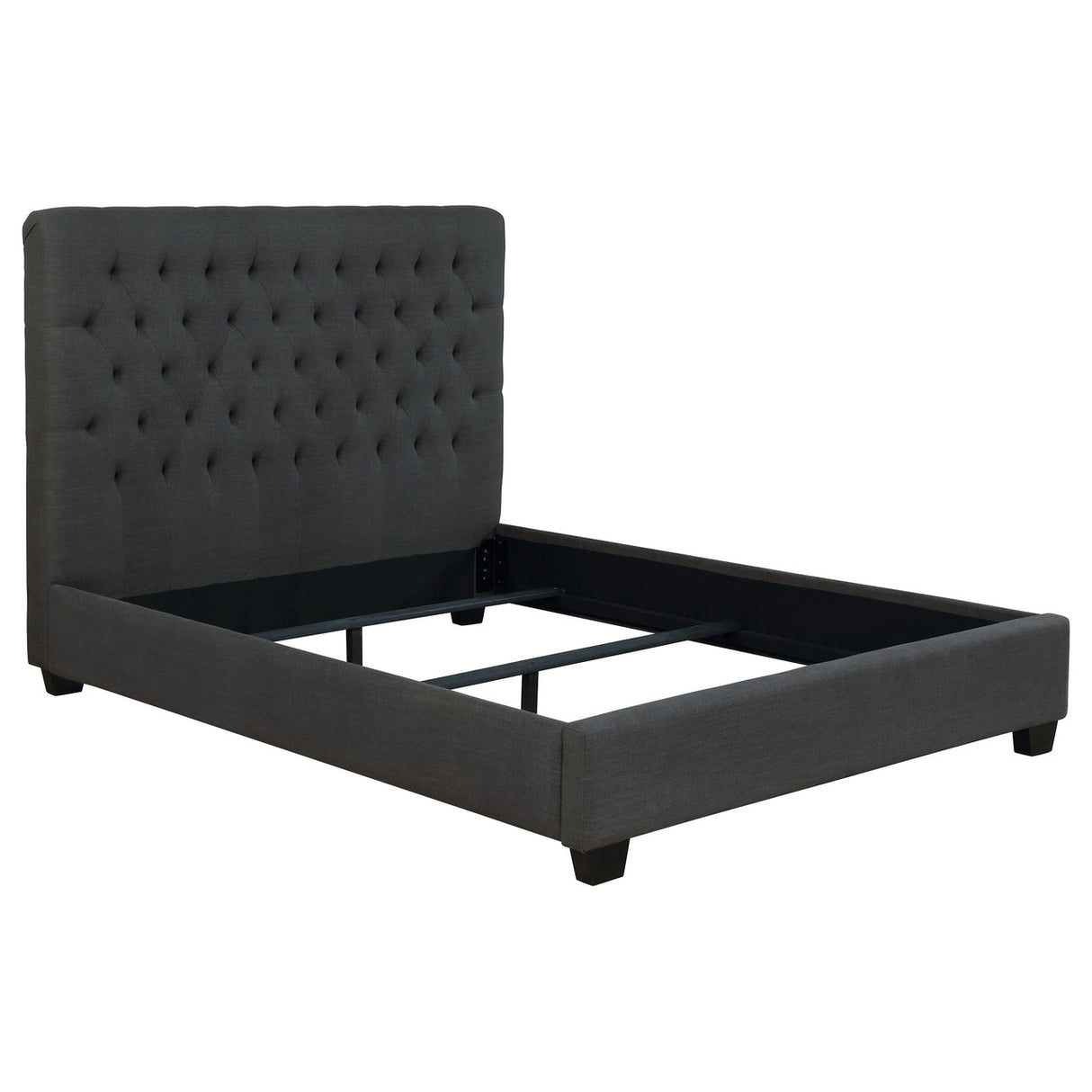 Chloe Transitional Charcoal Upholstered Full Headboard