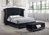 Barzini Tufted Rectangular Trunk with Nailhead Black