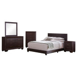 Dorian 5-piece Eastern King Bedroom Set Brown and Dark Cocoa