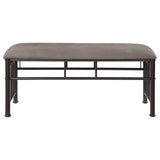 Livingston Upholstered Bench Brown and Dark Bronze