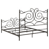 Parleys Queen Metal Bed with Scroll Headboard Dark Bronze