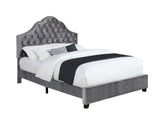 Abbeville Eastern King Upholstered Bed with Arched Headboard Grey