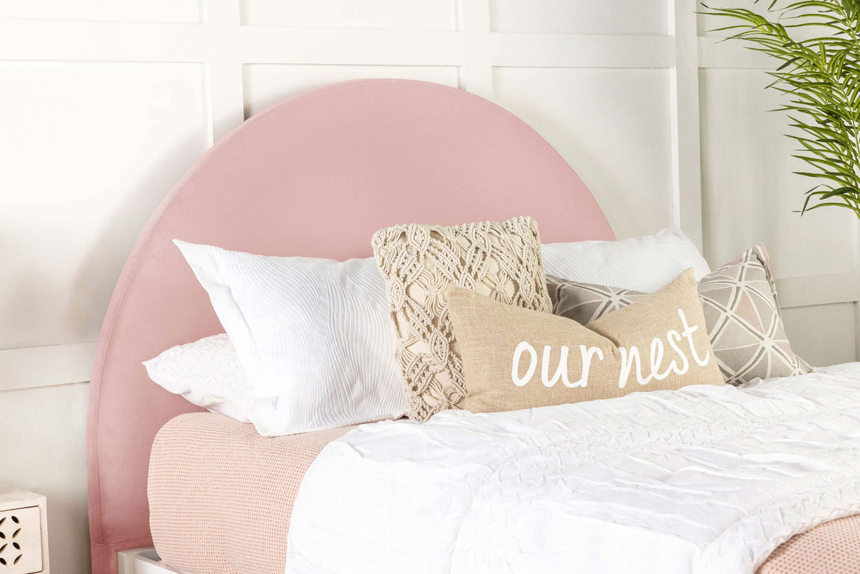 June Upholstered Arched Twin Headboard Blush