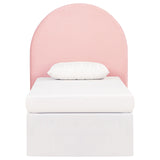 June Upholstered Arched Twin Headboard Blush