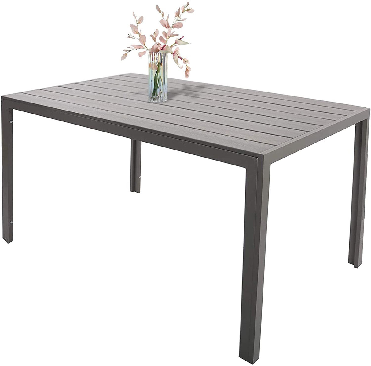 6 Person Outdoor Dining Table;  Gray