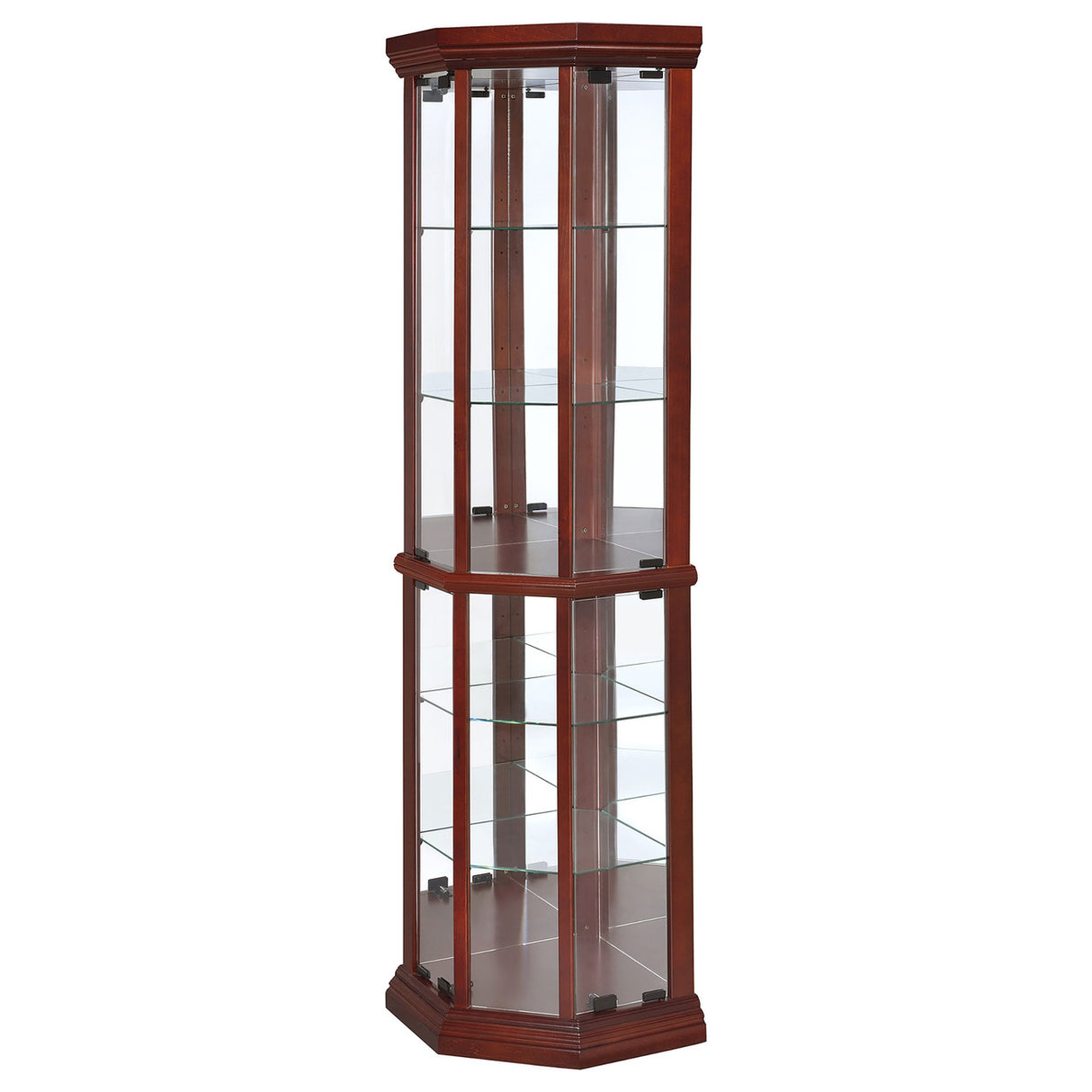 Appledale 6-shelf Corner Curio Cabinet Medium Brown