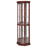 Appledale 6-shelf Corner Curio Cabinet Medium Brown