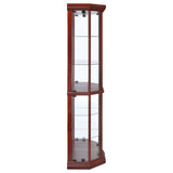 Appledale 6-shelf Corner Curio Cabinet Medium Brown