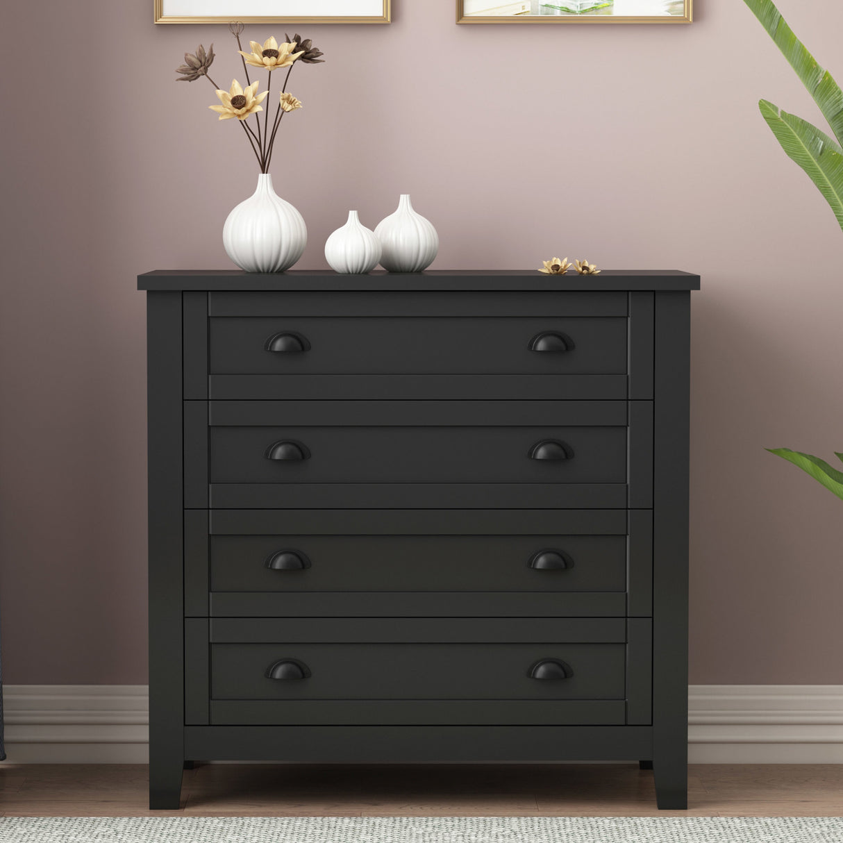 Black Drawer Dresser Bar Cabinet