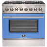 Forno 36" Galiano Gas Range with 240v Electric Oven - 6 Burners and Convection Oven - FFSGS6156-36