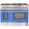 Forno 48" Galiano Dual Fuel Range - Gas Cooktop with 240v Electric Oven - 8 Burners, Griddle, and Double Oven  - FFSGS6156-48