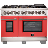 Forno 48" Capriasca Dual Fuel Range with 240v Electric Oven - 8 Burners, Griddle, and 160,000 BTUs - FFSGS6187-48